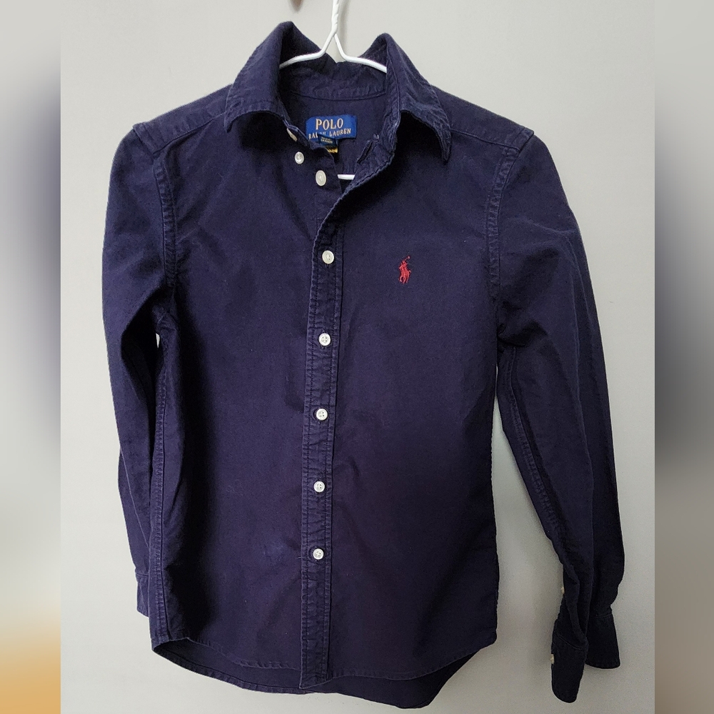 Polo by Ralph Lauren Blue Button Down Shirt Classic Design Size M ( 10-12)